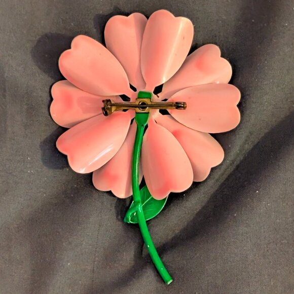 Vintage Sixties Enamel Flower Brooches - Picture 7 of 9